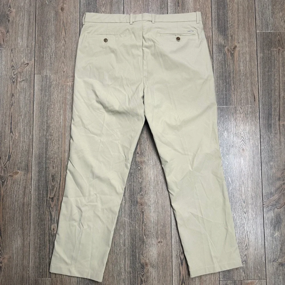 RLX Ralph Lauren Mens Tailored Fit Golf Pants Tan Khaki Performance 35x30